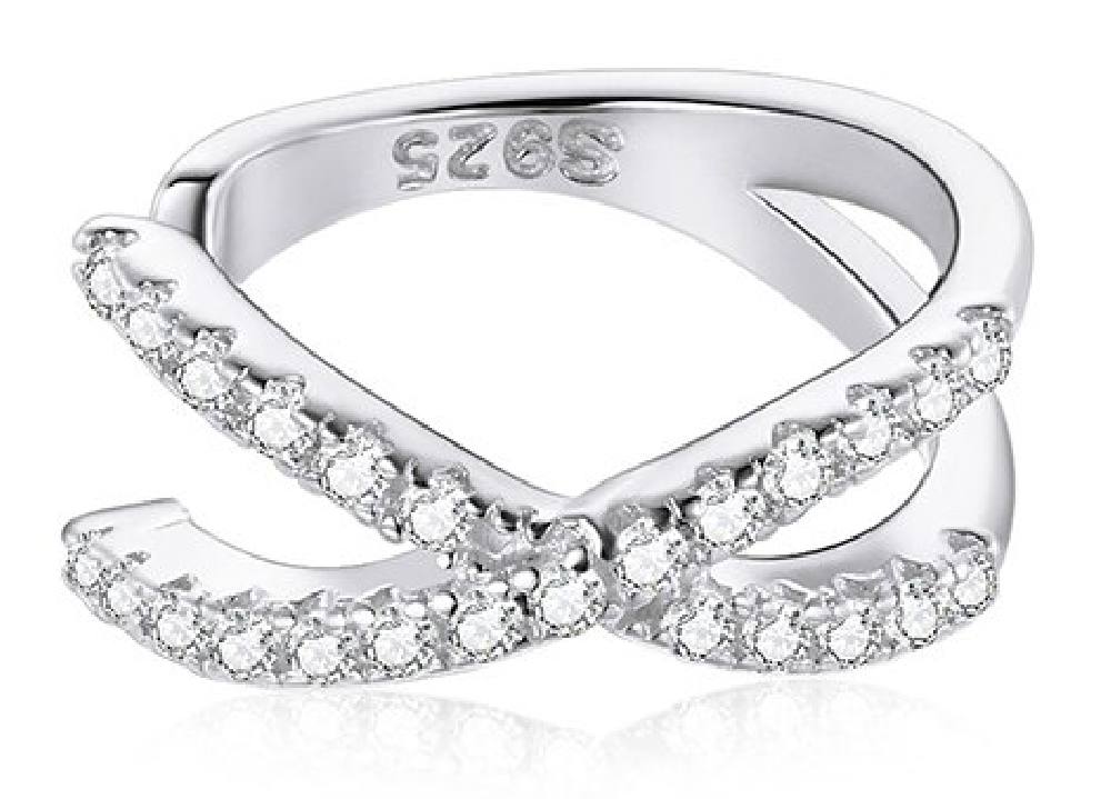 BAMOER σκουλαρίκι cuff SCE997-A με κυβική ζιρκόνια, ασήμι 925, ασημί