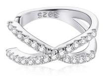 BAMOER σκουλαρίκι cuff SCE997-A με κυβική ζιρκόνια, ασήμι 925, ασημί