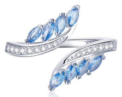 BAMOER δαχτυλίδι BSR005, κυβική ζιρκόνια, ανοιγόμενο, ασήμι 925, ασημί