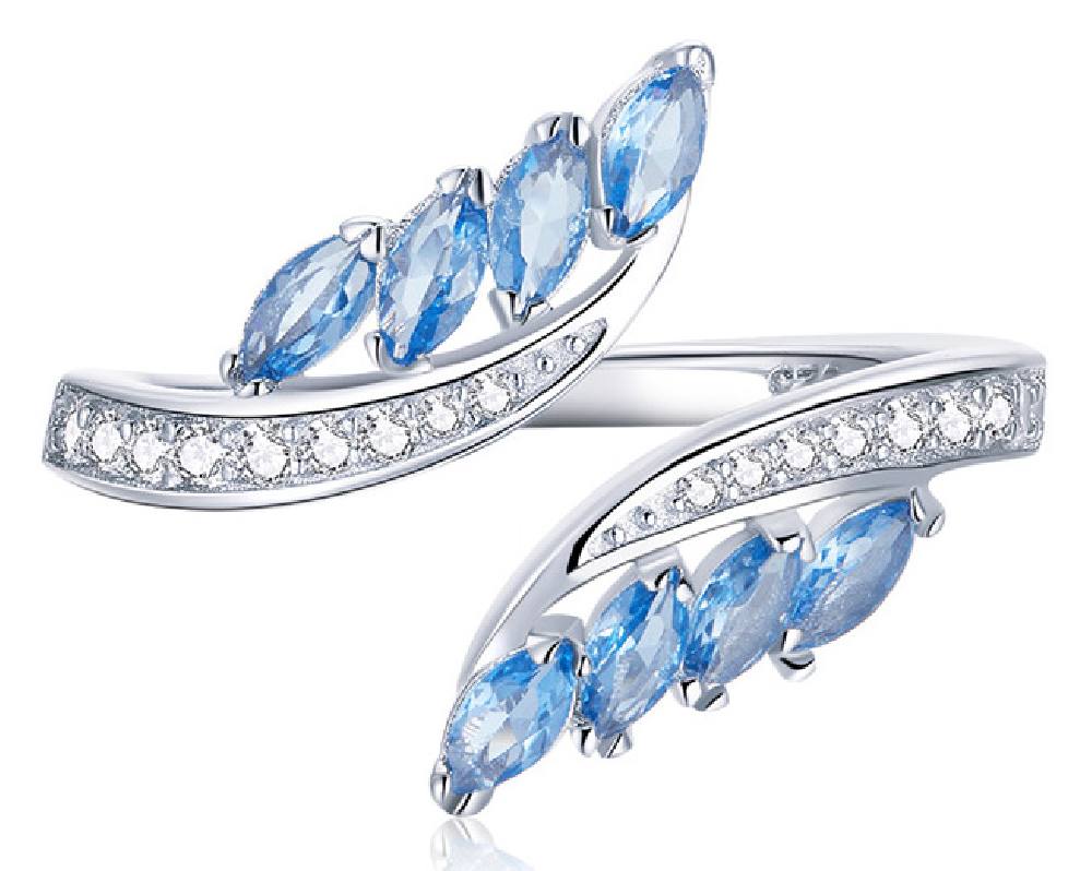 BAMOER δαχτυλίδι BSR005, κυβική ζιρκόνια, ανοιγόμενο, ασήμι 925, ασημί