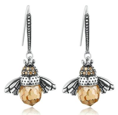 BAMOER σκουλαρίκια κρεμαστά YIE230-A, κυβική ζιρκόνια, ασήμι 925, ασημί