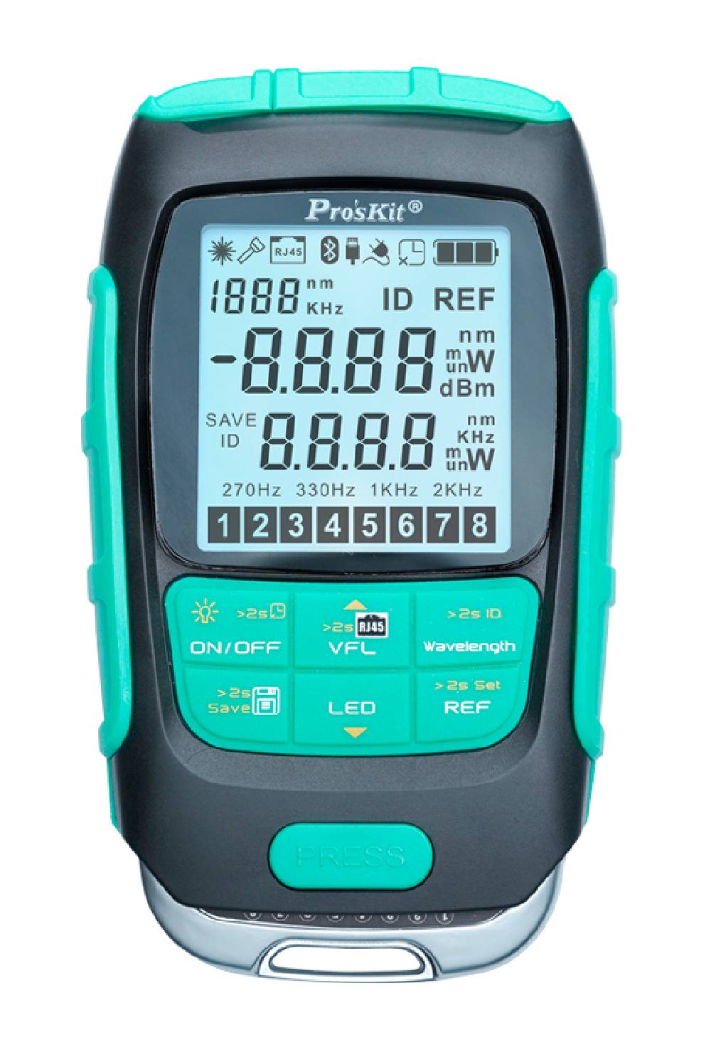 PROSKIT πολύμετρο οπτικών ινών MT-7616, μέτρηση ισχύος & VFL, 30mW