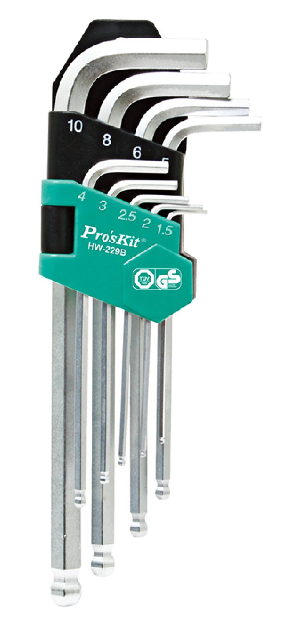 PROSKIT σετ κλειδιά Allen HW-229B σε σχήμα L, 9τμχ