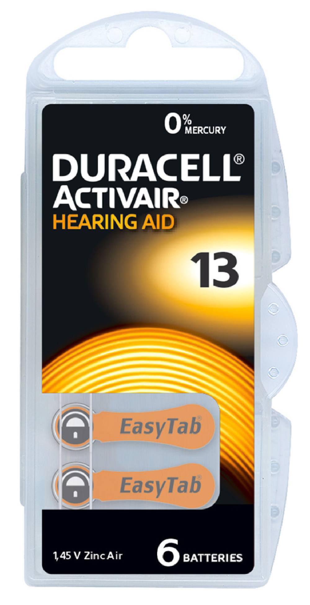 DURACELL μπαταρίες ακουστικών βαρηκοΐας Activair 13, 1.45V, 6τμχ