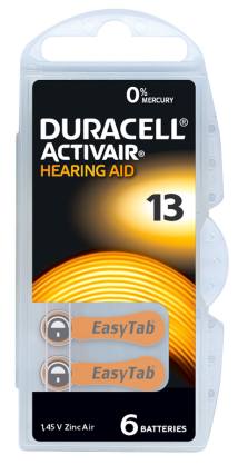 DURACELL μπαταρίες ακουστικών βαρηκοΐας Activair 13, 1.45V, 6τμχ
