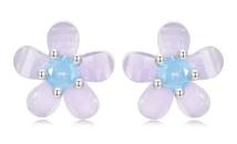 BAMOER σκουλαρίκια καρφωτά SCE1733 με οπάλ πέτρα, ασήμι 925, ασημί