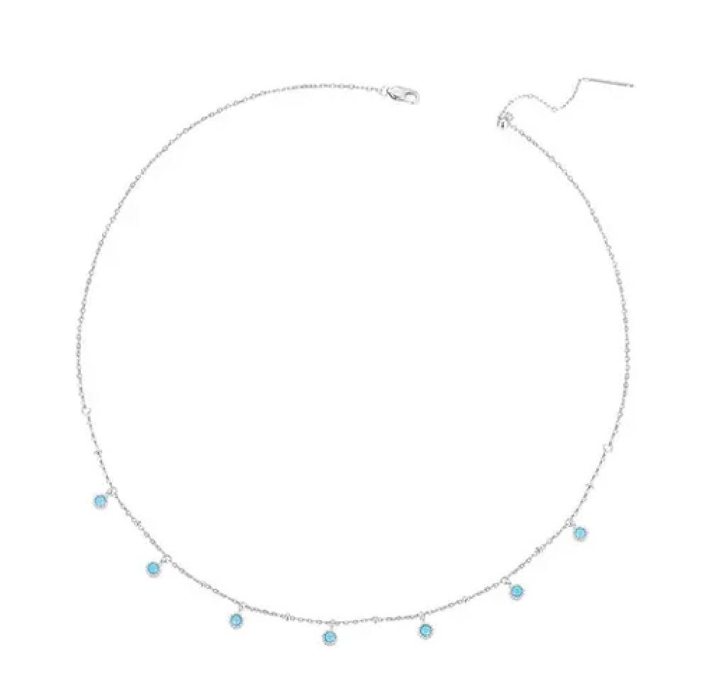 BAMOER κολιέ BSN388, ασήμι 925, ασημί/τιρκουάζ