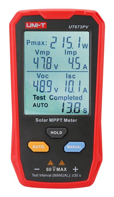 UNI-T tester φωτοβολταϊκών πάνελ UT673PV, 5~800W, 0~35A, 12~60V