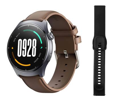 MIBRO smartwatch Lite 3 με 2x λουράκια, heart rate, 1.3" AMOLED, 2 ATM, γκρι/καφέ