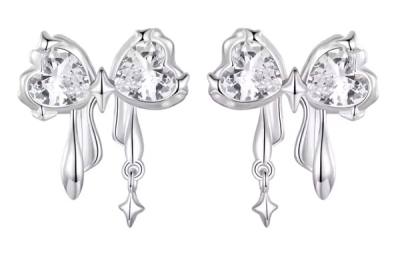 BAMOER σκουλαρίκια καρφωτά BSE1061 με κυβική ζιρκόνια, ασήμι 925, ασημί