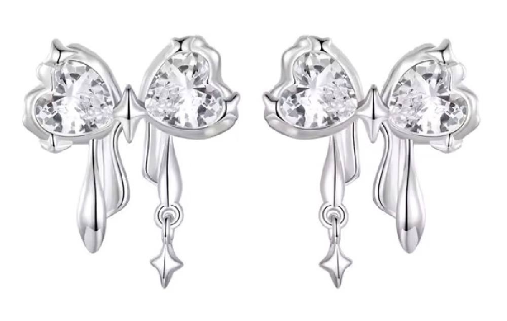 BAMOER σκουλαρίκια καρφωτά BSE1061 με κυβική ζιρκόνια, ασήμι 925, ασημί