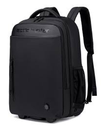 ARCTIC HUNTER τσάντα ταξιδίου LG1500165 με θήκη laptop 15.6", τροχήλατη, 27L, μαύρη
