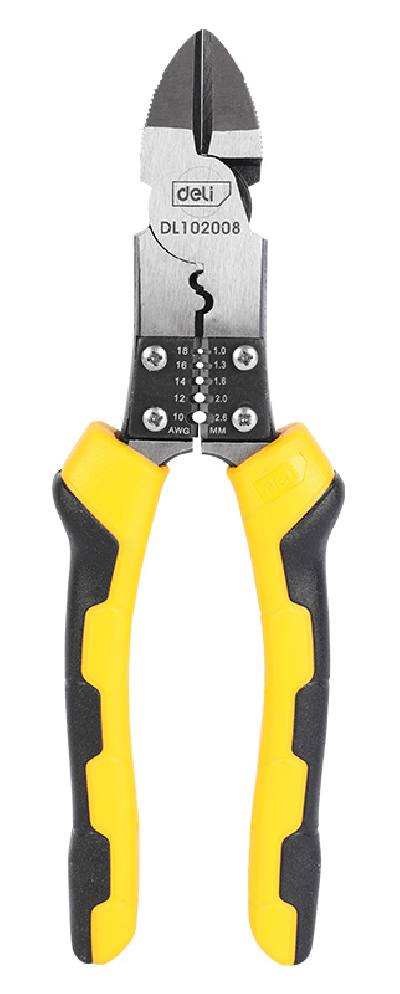 DELI πλαγιοκόφτης/απογυμνωτής καλωδίων DL102008, 1.0~2.6mm, 200mm