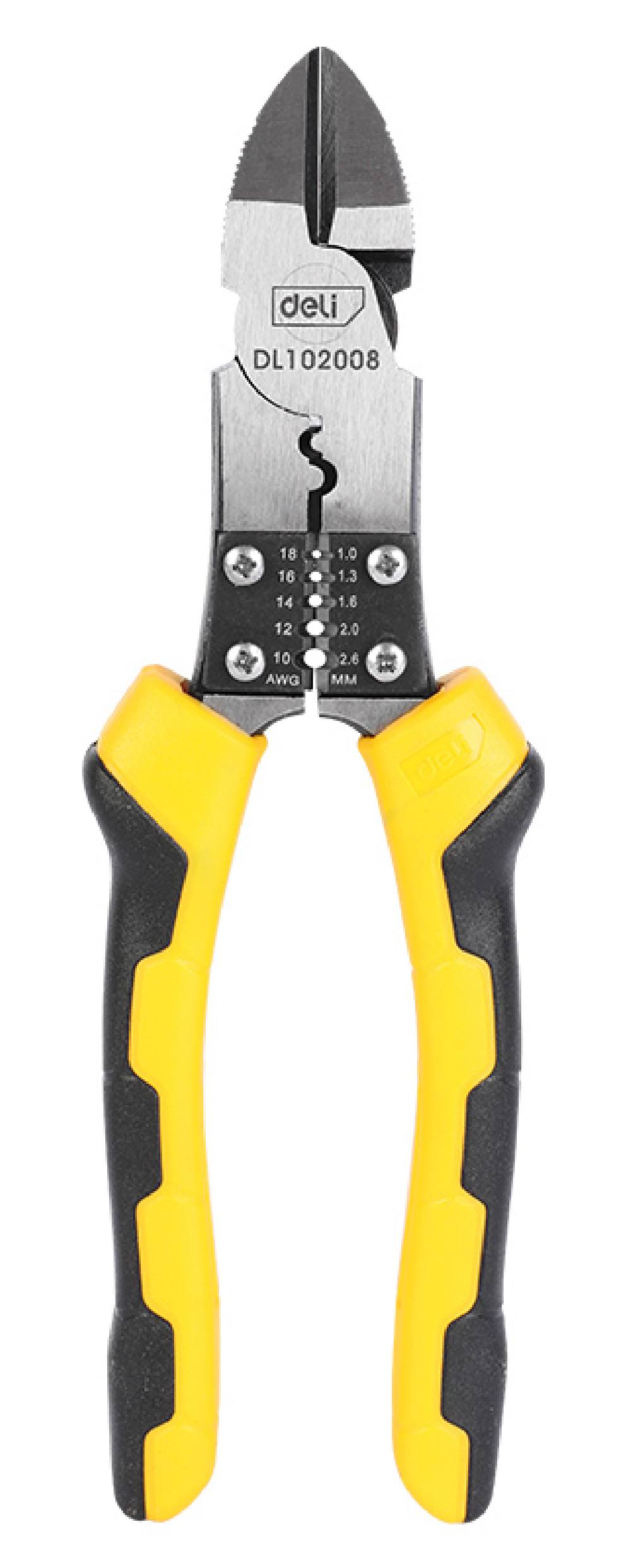 DELI πλαγιοκόφτης/απογυμνωτής καλωδίων DL102008, 1.0~2.6mm, 200mm