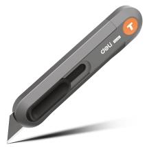 DELI κοπίδι HT4008C, άμεσο άνοιγμα/επαναφορά, πλαστικό, 19mm, γκρι/πορτοκαλί