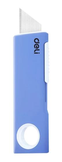DELI κοπίδι DL408C, άμεσο άνοιγμα/επαναφορά, πλαστικό, 19mm, μπλε