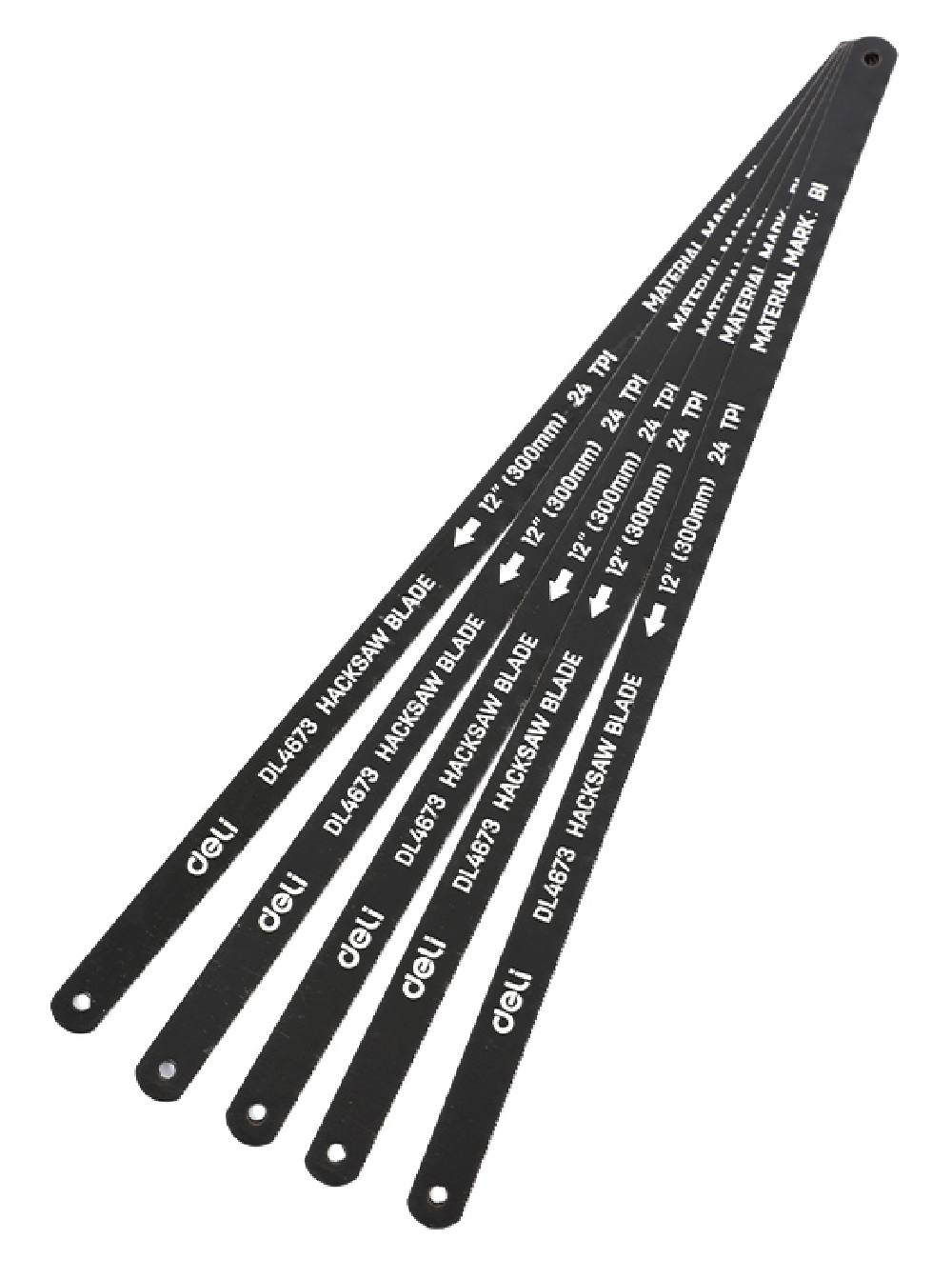 DELI σετ λάμες πριονιού σιδήρου/ξύλου DL4673, 300mm, 24 TPI, 5τμχ