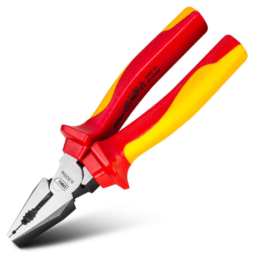 DELI πένσα ηλεκτρολόγου DL512006 με αντιολισθητικές λαβές, VDE 1000V, 160mm