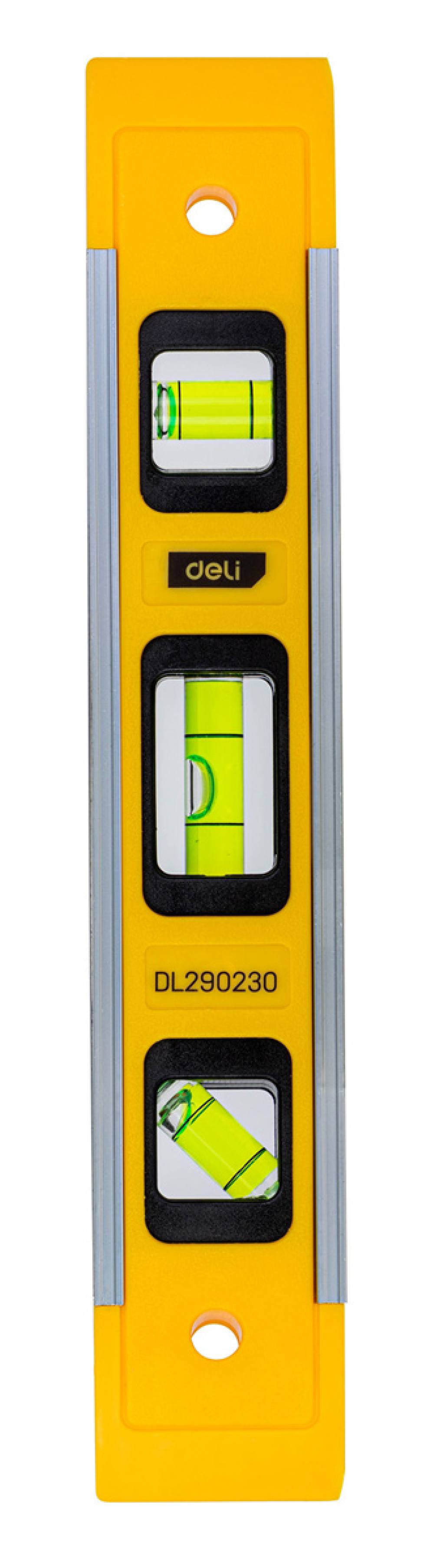 DELI αλφάδι DL290230 με 3 μάτια, πλαστικό, μαγνητικό, 23cm