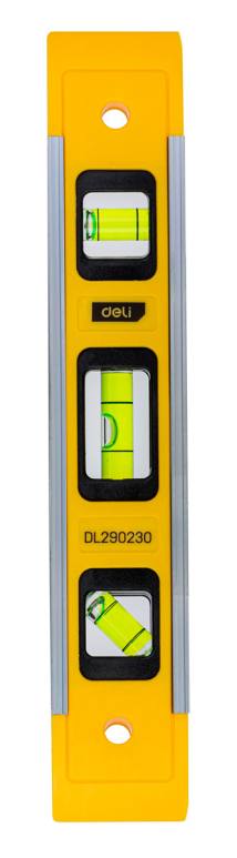 DELI αλφάδι DL290230 με 3 μάτια, πλαστικό, μαγνητικό, 23cm