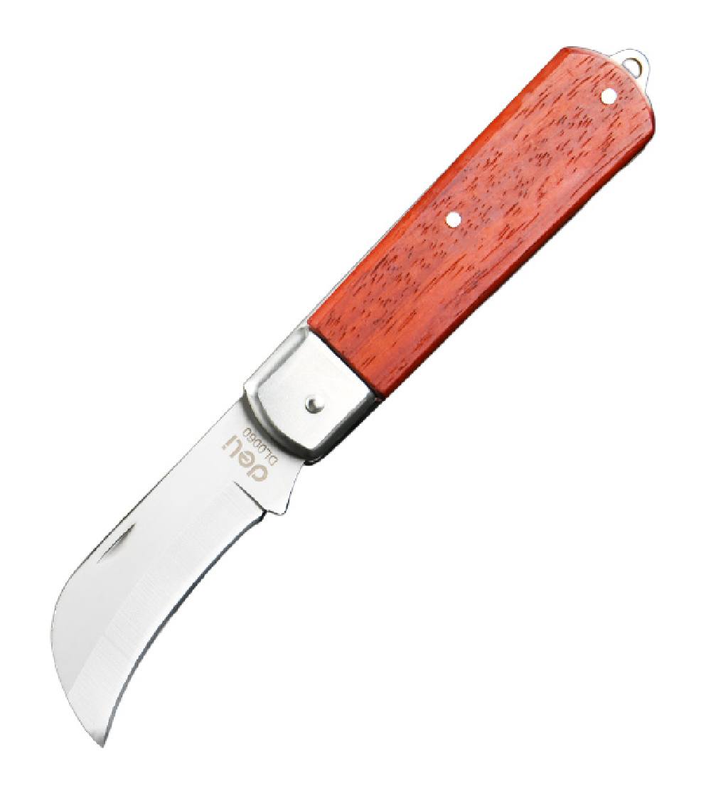 DELI σουγιάς DL0060 με ξύλινη λαβή, πτυσσόμενος, 200mm, καφέ