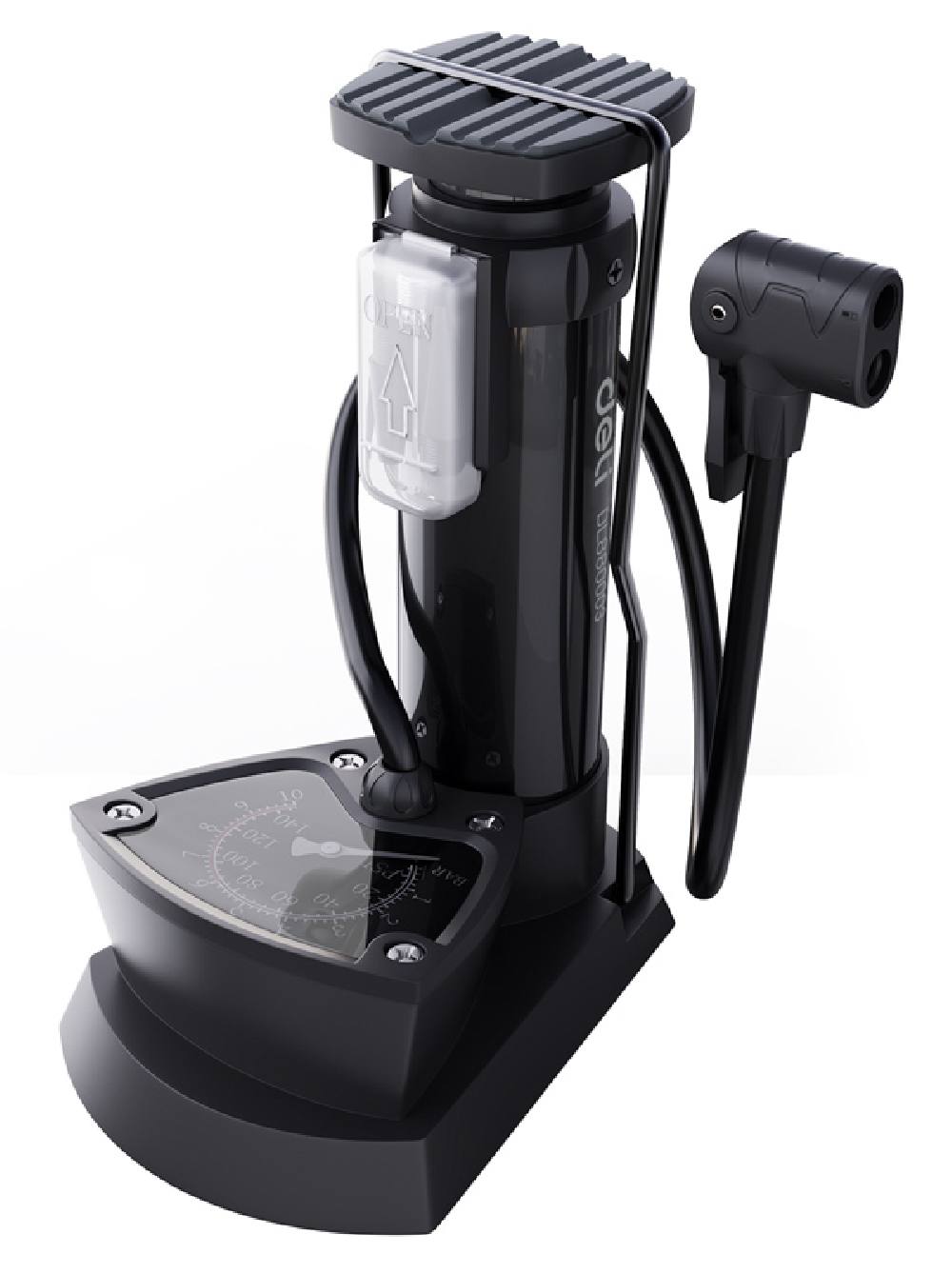 DELI τρόμπα ποδιού DL880003 με μανόμετρο, 140PSI, μαύρη