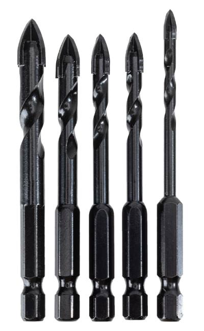 DELI σετ τρυπάνια DH-CZZ005-ED2 για γυαλί, 40Cr YG6X, 4/5/6/8/10mm, εξάγωνο, 5τμχ