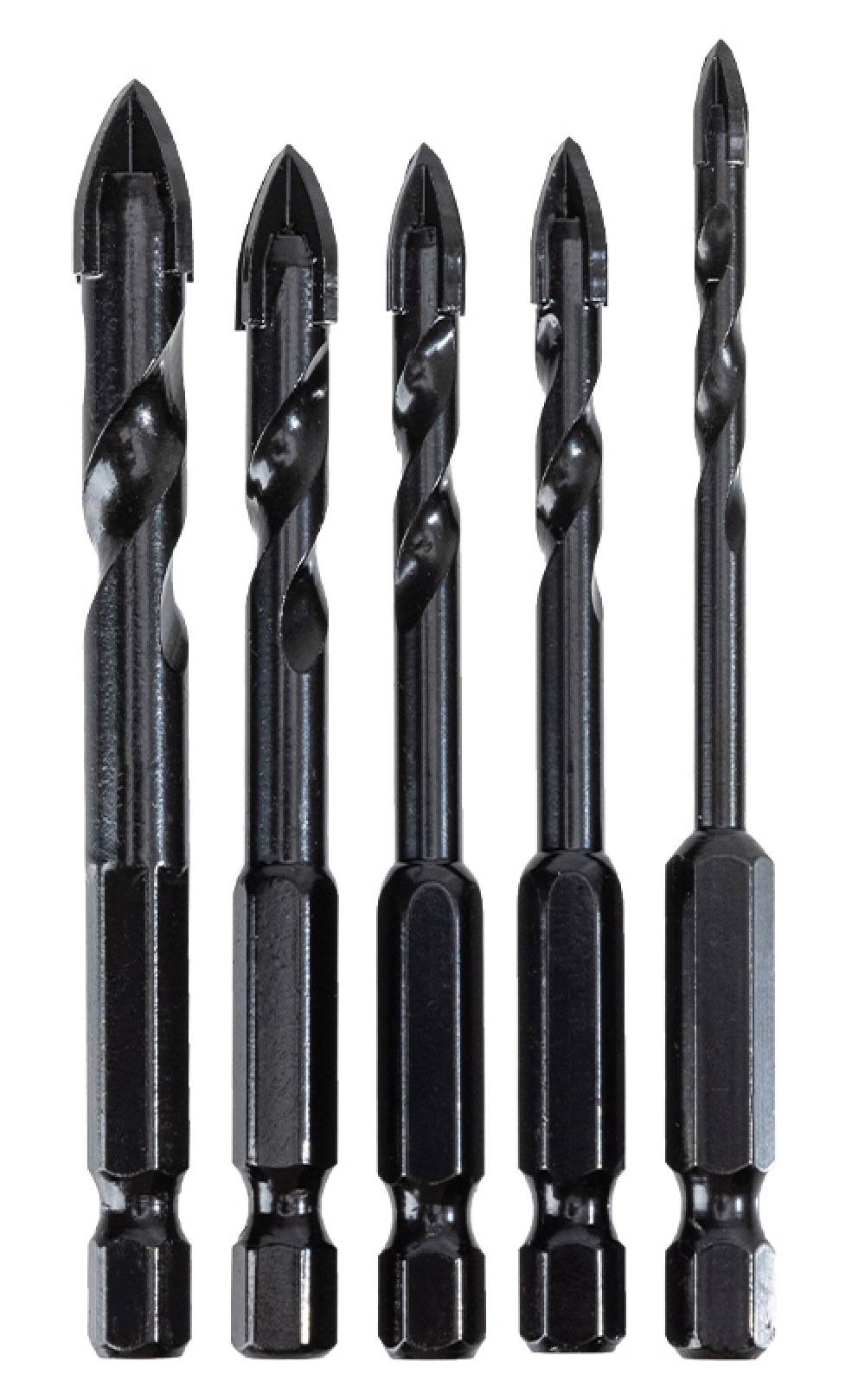 DELI σετ τρυπάνια DH-CZZ005-ED2 για γυαλί, 40Cr YG6X, 4/5/6/8/10mm, εξάγωνο, 5τμχ