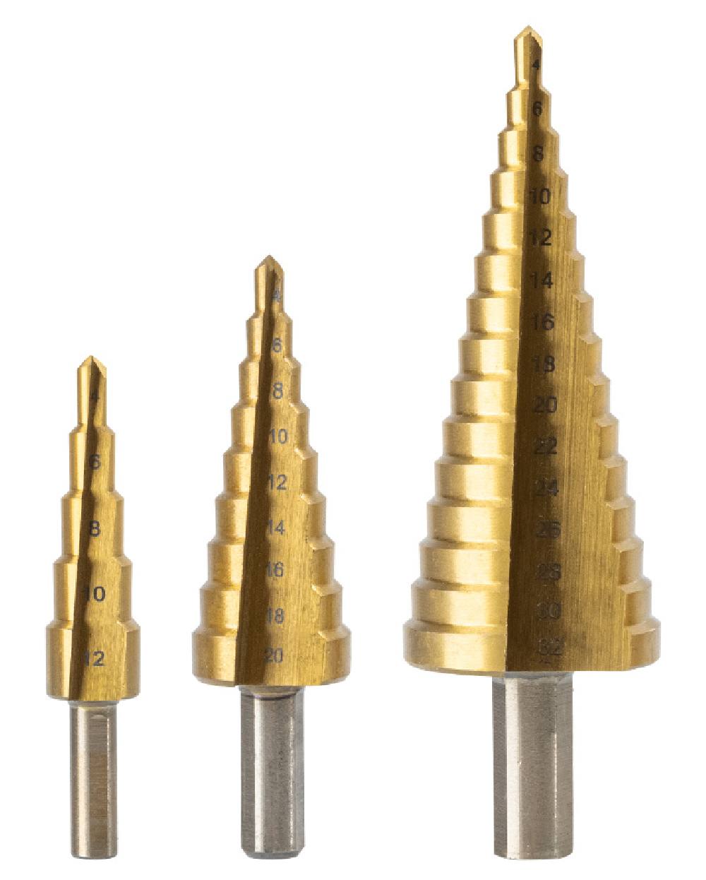 DELI σετ κωνικά τρυπάνια DH-JTZ0003-ED1 για μέταλλο, HSS 4241, 4-12/4-20/4-32mm, κυλινδρικό, 3τμχ