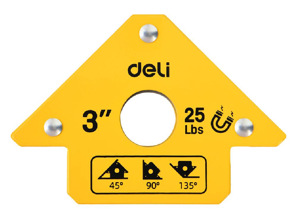 DELI μαγνητική γωνία συγκόλλησης DL-HDW25 με 45°/90°/135° γωνίες, 3", 11kg