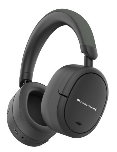 POWERTECH headphones PT-1462, ενσύρματα & ασύρματα, ANC & ENC, 40mm, 300mAh, μαύρα