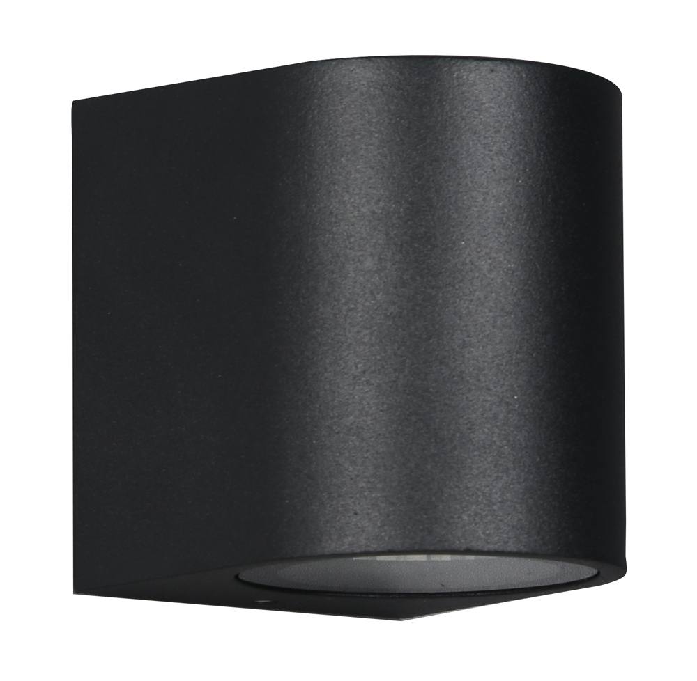 POWERTECH φωτιστικό τοίχου HLL-0187 για GU10 λάμπα, μεταλλικό, IP65, μαύρο