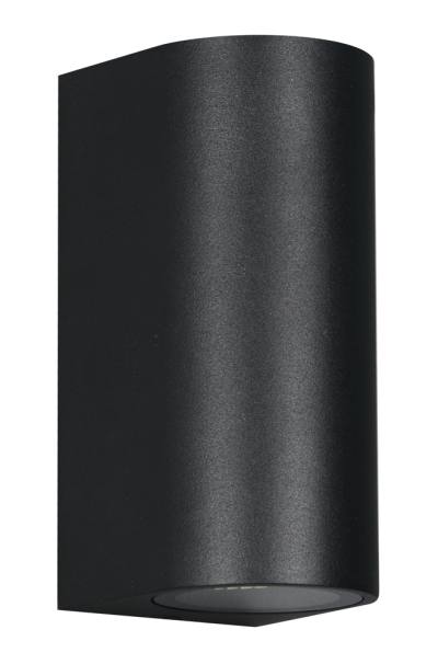 POWERTECH φωτιστικό τοίχου HLL-0188 για 2x GU10 λάμπες, μεταλλικό, IP65, μαύρο