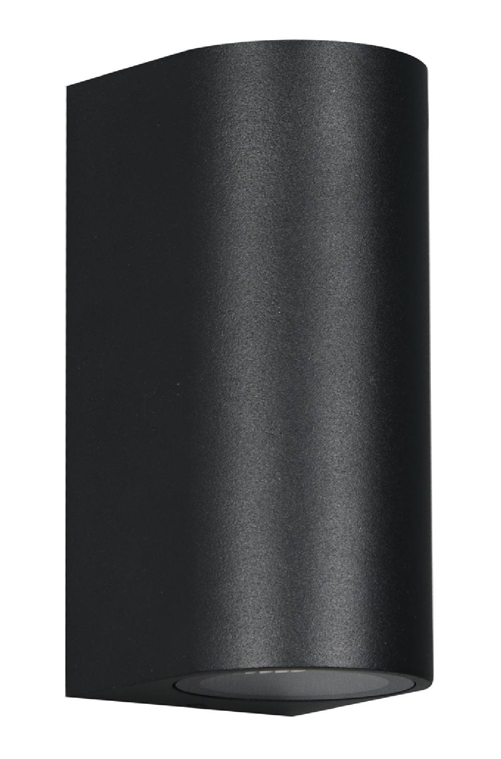 POWERTECH φωτιστικό τοίχου HLL-0188 για 2x GU10 λάμπες, μεταλλικό, IP65, μαύρο