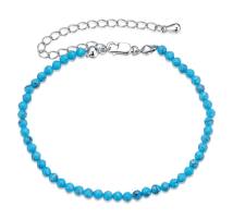 BAMOER βραχιόλι BSB204-BU με συνθετική τουρκουάζ, ασήμι 925, μπλε