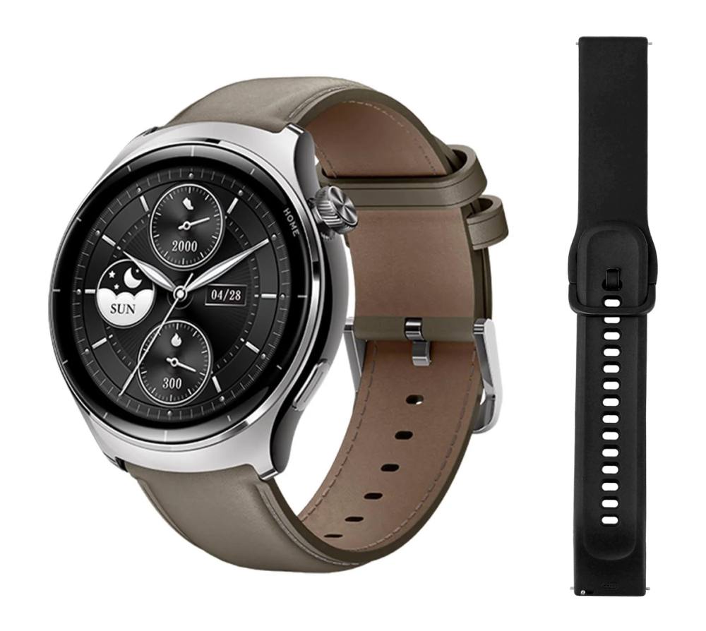 MIBRO smartwatch Lite 3 Pro με 2x λουράκια, heart rate, 1.32" AMOLED, GPS, 5 ATM, γκρι/καφέ