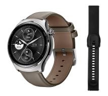 MIBRO smartwatch Lite 3 Pro με 2x λουράκια, heart rate, 1.32" AMOLED, GPS, 5 ATM, γκρι/καφέ