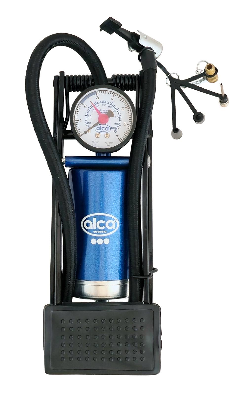 ALCA τρόμπα ποδιού 201200 με μανόμετρο, 100PSI, μπλε
