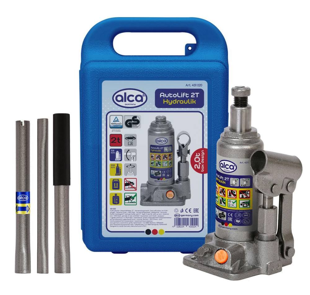 ALCA υδραυλικός γρύλος μπουκάλας 431020, έως 2 τόνοι, 31cm