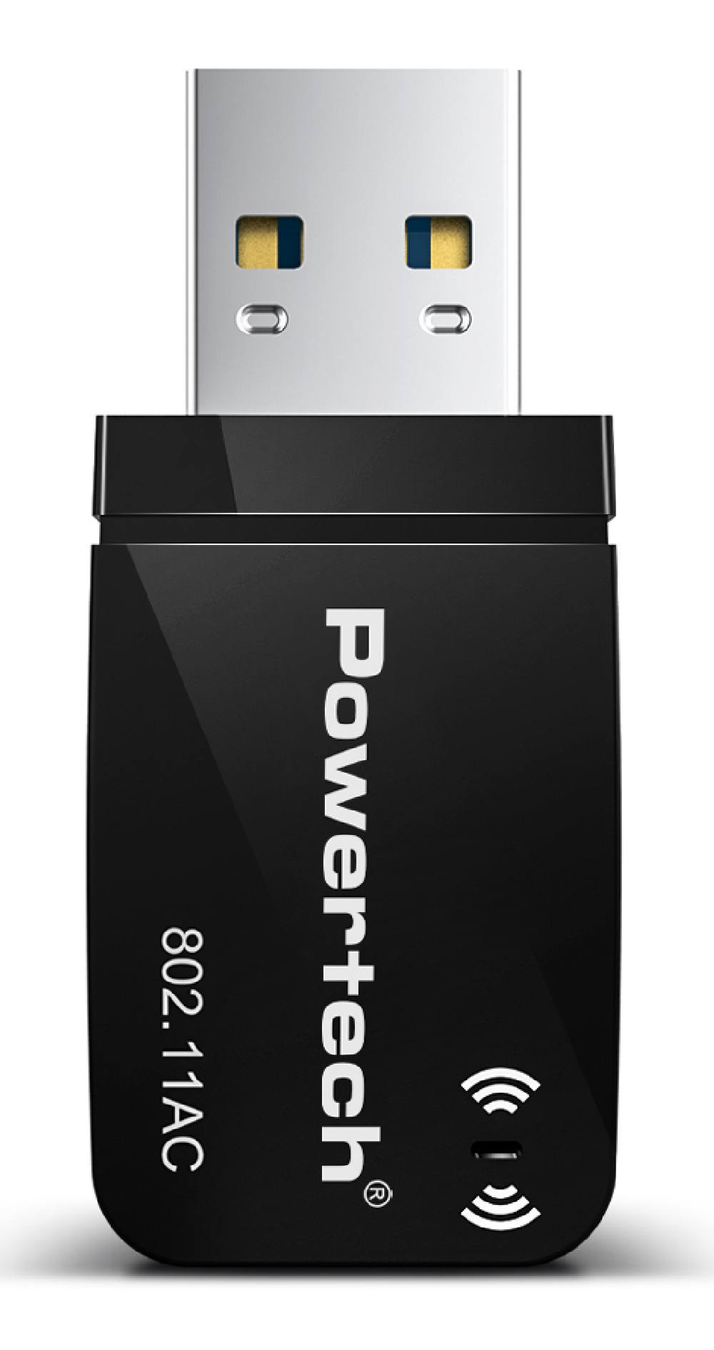POWERTECH ασύρματος USB αντάπτορας δικτύου PT-1450, 1300Mbps dual band WiFi