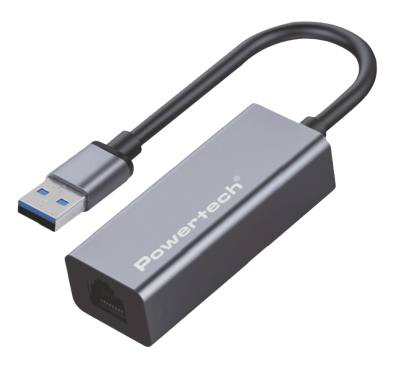 POWERTECH αντάπτορας δικτύου PT-1454, USB, 1000Mbps Ethernet, γκρι