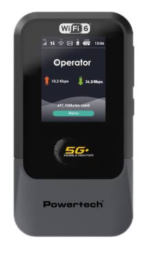 POWERTECH 5G mobile router PT-1512, WiFi 6, AX900 dual band, 4000mAh