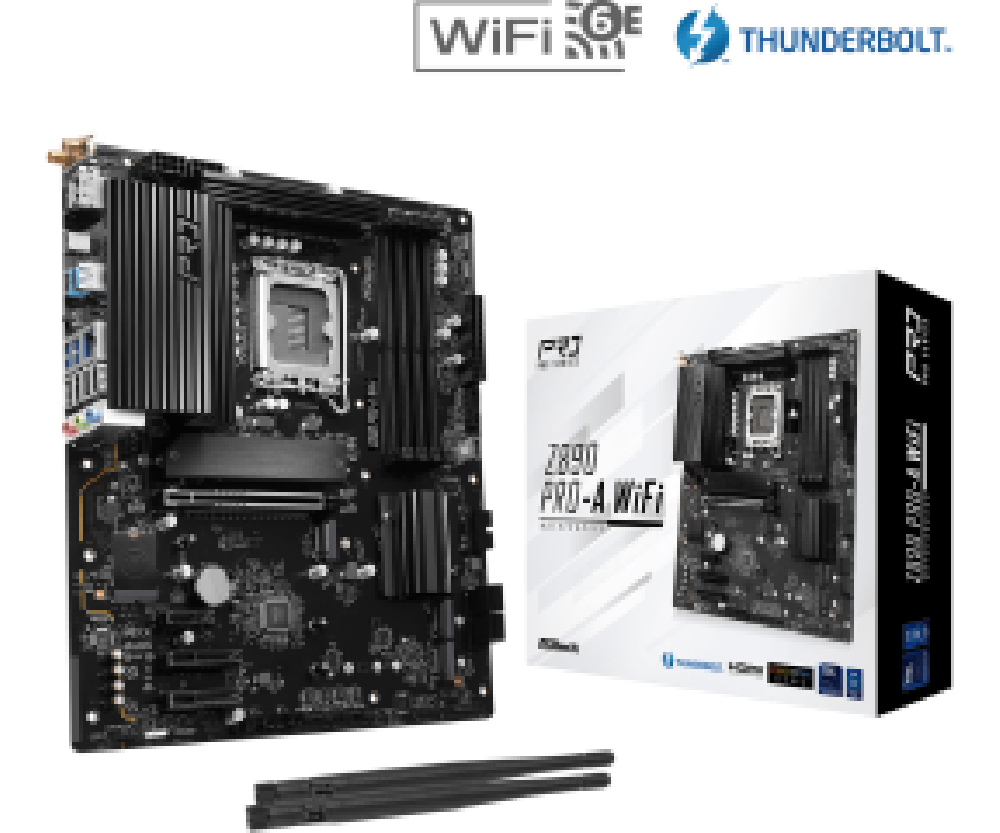 ASROCK MB Z890 PRO-A WIFI, SOCKET INTEL LGA1851, CS INTEL Z890, 24 DIMM SOCKETS DDR5, HDMI/DP, PCI-E GEN 5.0, 2.5 LAN, ATX, 3YW.
