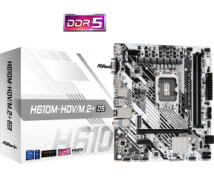 ASROCK MB H610M-HDV/M.2+ D5, SOCKET INTEL LGA1700 14th/13th/12th GEN INTEL CPU, CS INTEL H610, 2 DIMM SOCKET DDR5, HDMI/DP/D-SUB