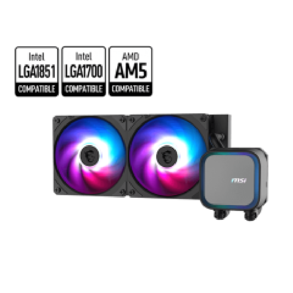 MSI HYDRO COOLER MAG CORELIQUID A13 240, ARGB, INTEL LGA1851/1700/1200/1156/1155/1151/1150, AMD AM5/AM4, 3YW.