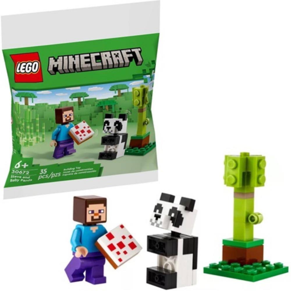 Lego Minecraft Steve With Baby Panda (Polybag) (30672) (LGO30672)