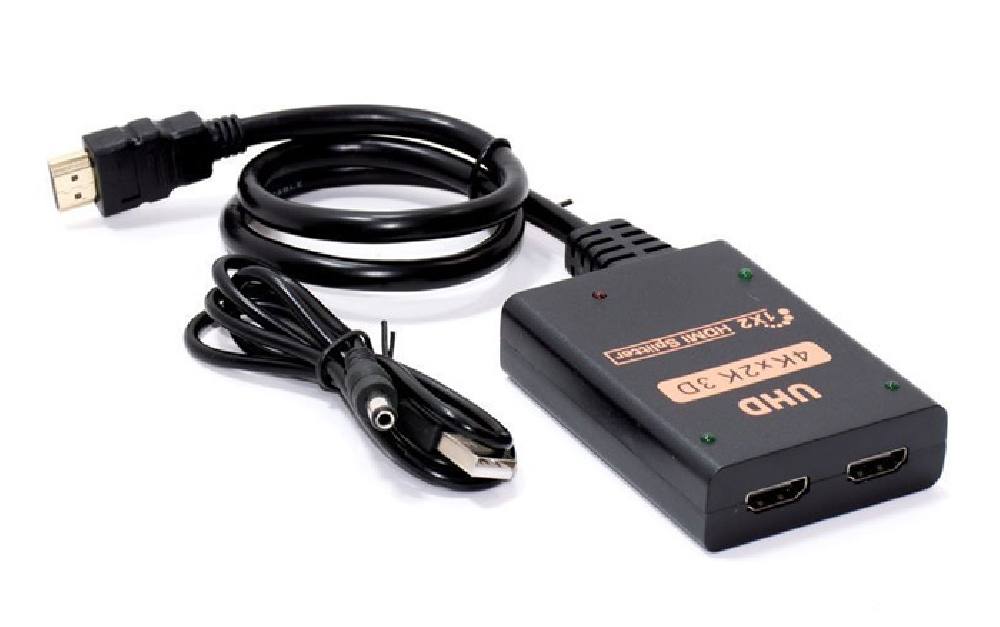 POWERTECH HDMI splitter CAB-H173, 1-in σε 2-out, 4K/30Hz, HDR/HDCP, μαύρο