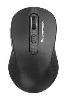 POWERTECH ασύρματο ποντίκι PT-1466, USB δέκτης, έως 1600DPI, μαύρο