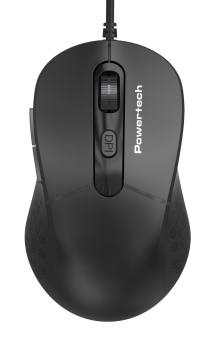 POWERTECH ενσύρματο ποντίκι PT-1467, οπτικό, έως 1600DPI, μαύρο