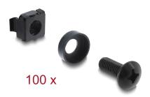 DELOCK σετ βίδες με παξιμάδια 42434 για rack, M6/16mm, μαύρο, 100τμχ